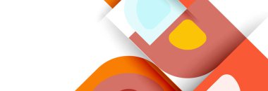 Soyut yuvarlak şekiller ve gölge efektleri tekrarlanan vektör modern geometrik arkaplan kümesi