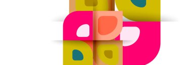 Soyut yuvarlak şekiller ve gölge efektleri tekrarlanan vektör modern geometrik arkaplan kümesi