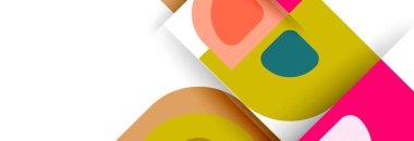 Soyut yuvarlak şekiller ve gölge efektleri tekrarlanan vektör modern geometrik arkaplan kümesi