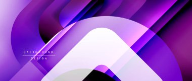 Çizgiler ve modern formlarla vektör geometrik arkaplan. Soyut yuvarlak şekiller, gölge ve ışık efektleri ile akışkan eğimli