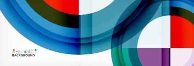 Yuvarlak şekiller, üçgenler ve daireler. Modern soyut arkaplan