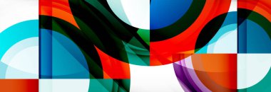 Yuvarlak şekiller, üçgenler ve daireler. Modern soyut arkaplan