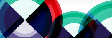 Yuvarlak şekiller, üçgenler ve daireler. Modern soyut arkaplan