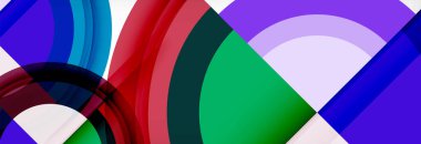 Yuvarlak şekiller, üçgenler ve daireler. Modern soyut arkaplan