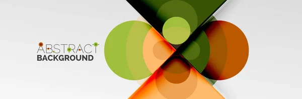 Helle Farbkreise, abstrakte runde Formen und Dreiecke mit Schatteneffekten. Vektor moderne geometrische Designvorlage — Stockvektor