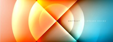 Vektör soyut arkaplan - gölgeler ve ışık efektleri ile sıvı gradyanı üzerinde daire ve çapraz çapraz. Metin için tekno ya da ticari parlak tasarım şablonları