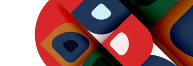 Soyut yuvarlak şekiller ve gölge efektleri tekrarlanan vektör modern geometrik arkaplan kümesi