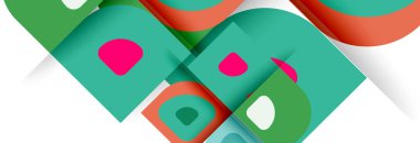 Soyut yuvarlak şekiller ve gölge efektleri tekrarlanan vektör modern geometrik arkaplan kümesi