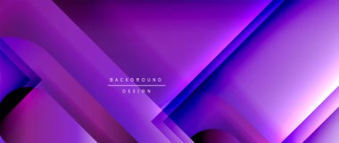 Çizgiler ve modern formlarla vektör geometrik arkaplan. Soyut yuvarlak şekiller, gölge ve ışık efektleri ile akışkan eğimli