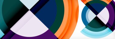 Yuvarlak şekiller, üçgenler ve daireler. Modern soyut arkaplan