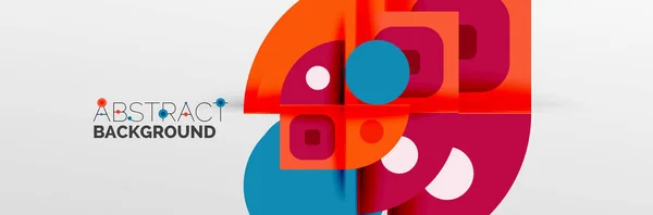 Cercles de couleurs vives, formes rondes abstraites et composition triangulaire avec effets d'ombre. Modèle de conception géométrique moderne vectoriel — Image vectorielle
