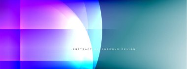 Vektör soyut arkaplan - gölgeler ve ışık efektleri ile sıvı gradyanı üzerinde daire ve çapraz çapraz. Metin için tekno ya da ticari parlak tasarım şablonları