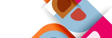 Soyut yuvarlak şekiller ve gölge efektleri tekrarlanan vektör modern geometrik arkaplan kümesi