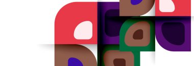 Soyut yuvarlak şekiller ve gölge efektleri tekrarlanan vektör modern geometrik arkaplan kümesi