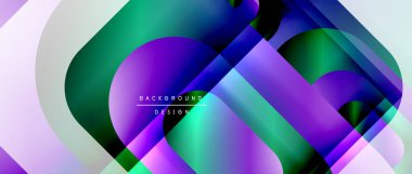 Çizgiler ve modern formlarla vektör geometrik arkaplan. Soyut yuvarlak şekiller, gölge ve ışık efektleri ile akışkan eğimli