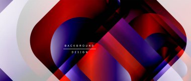 Çizgiler ve modern formlarla vektör geometrik arkaplan. Soyut yuvarlak şekiller, gölge ve ışık efektleri ile akışkan eğimli