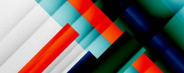 Gölge çizgileri, modern formlar, dikdörtgenler, kareler ve akışkan eğimlere sahip geometrik soyut arkaplanlar. Parlak renkli çizgiler serin arkaplanlar