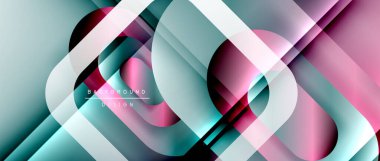 Çizgiler ve modern formlarla vektör geometrik arkaplan. Soyut yuvarlak şekiller, gölge ve ışık efektleri ile akışkan eğimli