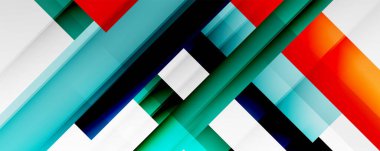 Gölge çizgileri, modern formlar, dikdörtgenler, kareler ve akışkan eğimlere sahip geometrik soyut arkaplanlar. Parlak renkli çizgiler serin arkaplanlar