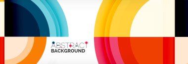 Yuvarlak şekiller, üçgenler ve daireler. Modern soyut arkaplan