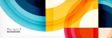 Yuvarlak şekiller, üçgenler ve daireler. Modern soyut arkaplan