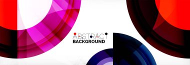 Yuvarlak şekiller, üçgenler ve daireler. Modern soyut arkaplan