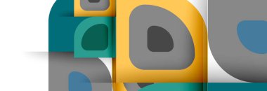 Soyut yuvarlak şekiller ve gölge efektleri tekrarlanan vektör modern geometrik arkaplan kümesi