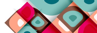 Soyut yuvarlak şekiller ve gölge efektleri tekrarlanan vektör modern geometrik arkaplan kümesi