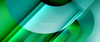 Çizgiler ve modern formlarla vektör geometrik arkaplan. Soyut yuvarlak şekiller, gölge ve ışık efektleri ile akışkan eğimli