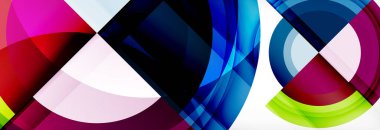 Yuvarlak şekiller, üçgenler ve daireler. Modern soyut arkaplan