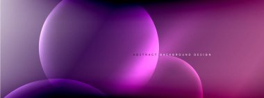 Vektör soyut arka plan sıvı baloncuk daireleri, gölgeler ve ışık efektleri ile sıvı gradyan. Metin için parlak tasarım şablonları