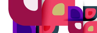 Soyut yuvarlak şekiller ve gölge efektleri tekrarlanan vektör modern geometrik arkaplan kümesi