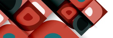 Soyut yuvarlak şekiller ve gölge efektleri tekrarlanan vektör modern geometrik arkaplan kümesi