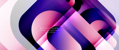 Çizgiler ve modern formlarla vektör geometrik arkaplan. Soyut yuvarlak şekiller, gölge ve ışık efektleri ile akışkan eğimli