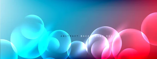 Vector abstracto fondo círculos de burbujas líquidas en gradiente de fluido con sombras y efectos de luz. Plantillas de diseño brillante para texto — Vector de stock