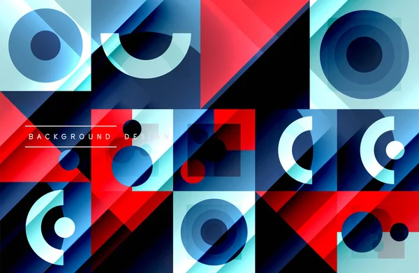 Neo memphis geometrik deseni daireler, kareler ve çizgilerle. Kapaklar, afişler, el ilanları ve posterler ve diğer şablonlar için pop sanatları soyut arka plan