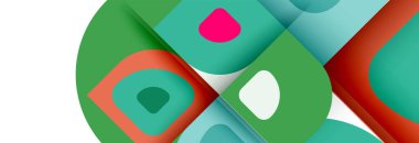 Soyut yuvarlak şekiller ve gölge efektleri tekrarlanan vektör modern geometrik arkaplan kümesi