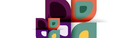 Soyut yuvarlak şekiller ve gölge efektleri tekrarlanan vektör modern geometrik arkaplan kümesi