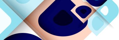 Soyut yuvarlak şekiller ve gölge efektleri tekrarlanan vektör modern geometrik arkaplan kümesi