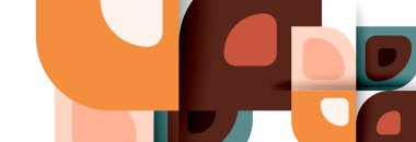 Soyut yuvarlak şekiller ve gölge efektleri tekrarlanan vektör modern geometrik arkaplan kümesi