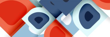 Soyut yuvarlak şekiller ve gölge efektleri tekrarlanan vektör modern geometrik arkaplan kümesi