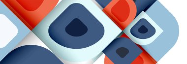 Soyut yuvarlak şekiller ve gölge efektleri tekrarlanan vektör modern geometrik arkaplan kümesi