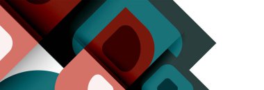 Soyut yuvarlak şekiller ve gölge efektleri tekrarlanan vektör modern geometrik arkaplan kümesi