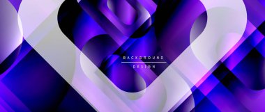 Çizgiler ve modern formlarla vektör geometrik arkaplan. Soyut yuvarlak şekiller, gölge ve ışık efektleri ile akışkan eğimli