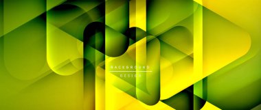 Üçgen geometrik soyut arkaplanı şekillendirir. Üç boyutlu gölge efektleri ve sıvı eğimleri. Metin mesajınız için modern üstüste bindirme formları duvar kağıdı