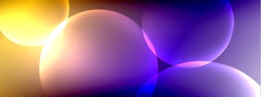 Vektör soyut arka plan sıvı baloncuk daireleri, gölgeler ve ışık efektleri ile sıvı gradyan. Metin için parlak tasarım şablonları