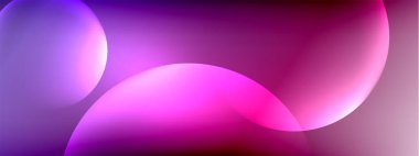 Vektör soyut arka plan sıvı baloncuk daireleri, gölgeler ve ışık efektleri ile sıvı gradyan. Metin için parlak tasarım şablonları