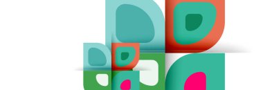 Soyut yuvarlak şekiller ve gölge efektleri tekrarlanan vektör modern geometrik arkaplan kümesi