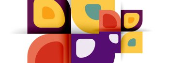 Soyut yuvarlak şekiller ve gölge efektleri tekrarlanan vektör modern geometrik arkaplan kümesi