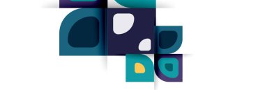 Soyut yuvarlak şekiller ve gölge efektleri tekrarlanan vektör modern geometrik arkaplan kümesi